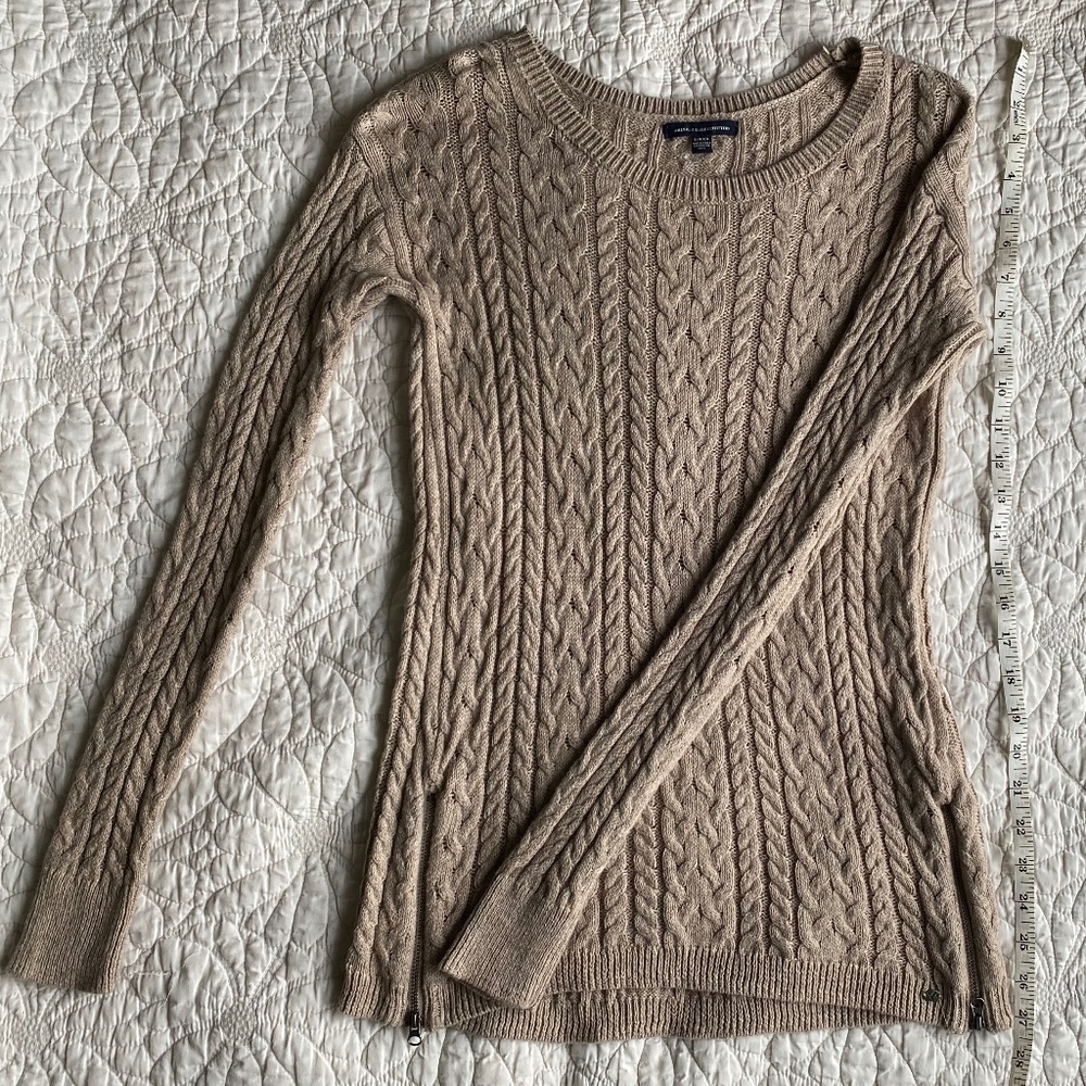 American Eagle Knit Sweater With Zipper Detailing - Picture 4 of 5